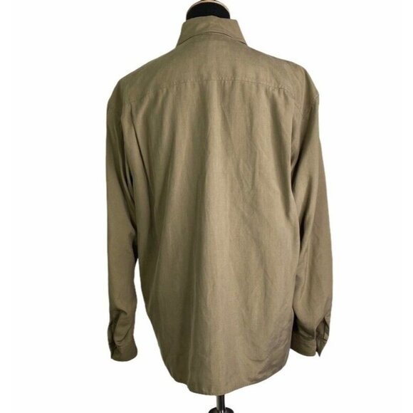 Jaeger Vintage Button Front Shirt Brown Long Sleeve Collared Pockets 100% Silk S - Picture 9 of 10